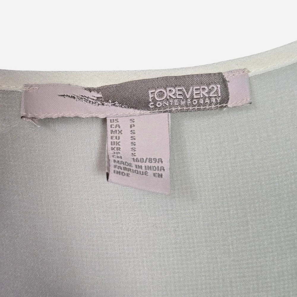VTG y2k beaded sheer white tank top / SM / Forever 21 / teen, boho, twee, indie - Picture 2 of 6